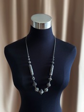 tribal metal long necklace-5147-8