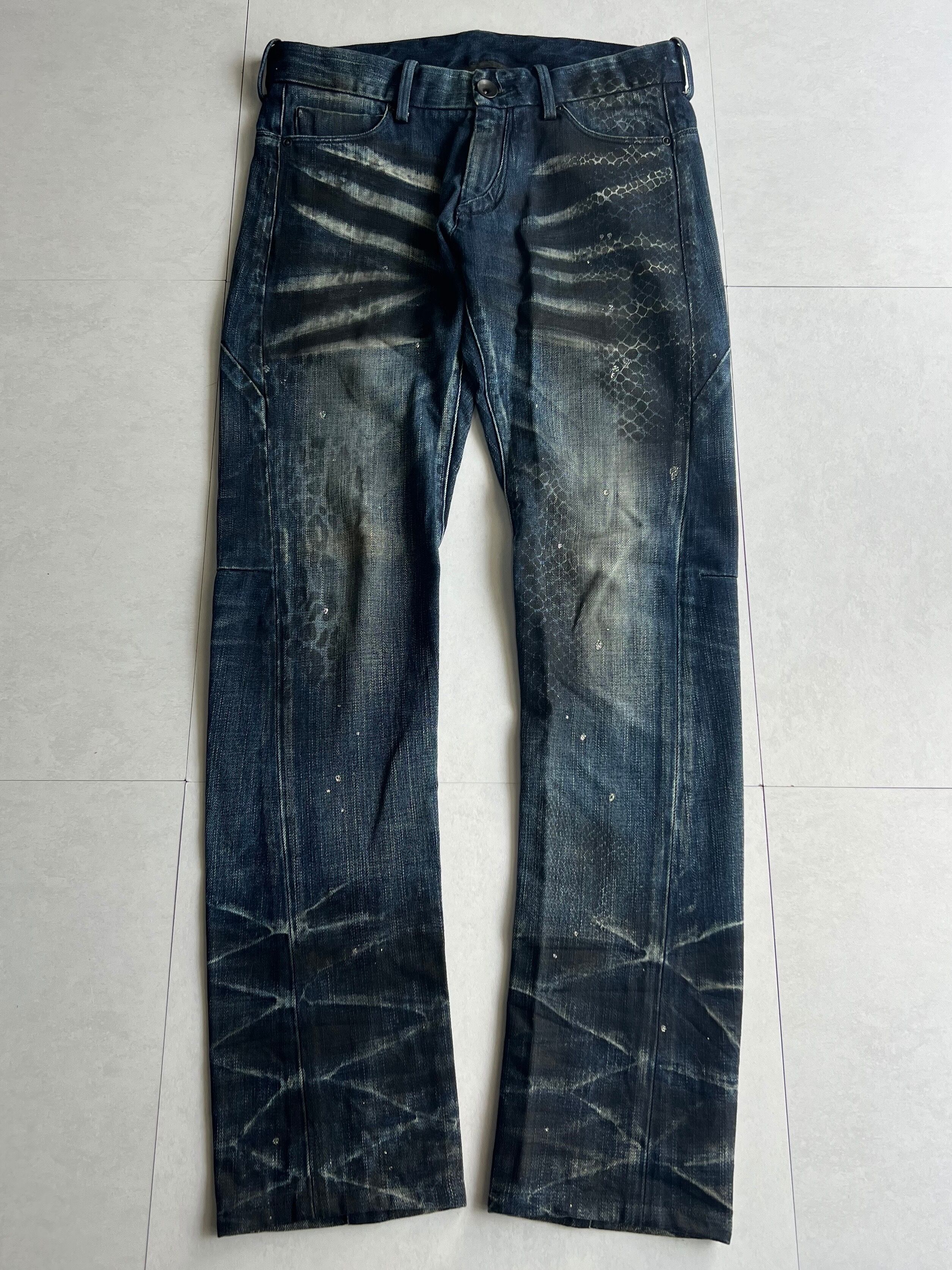 "JOHNNY WOLF" Leopard Wrinkled Denim