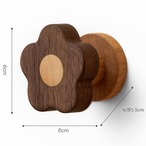 【木製 インテリア フックハンガー】6個入り フック 北欧スタイル 壁 花型 装飾 ファッション フック穴なし かわいい おしゃれ シンプル ホテルライク