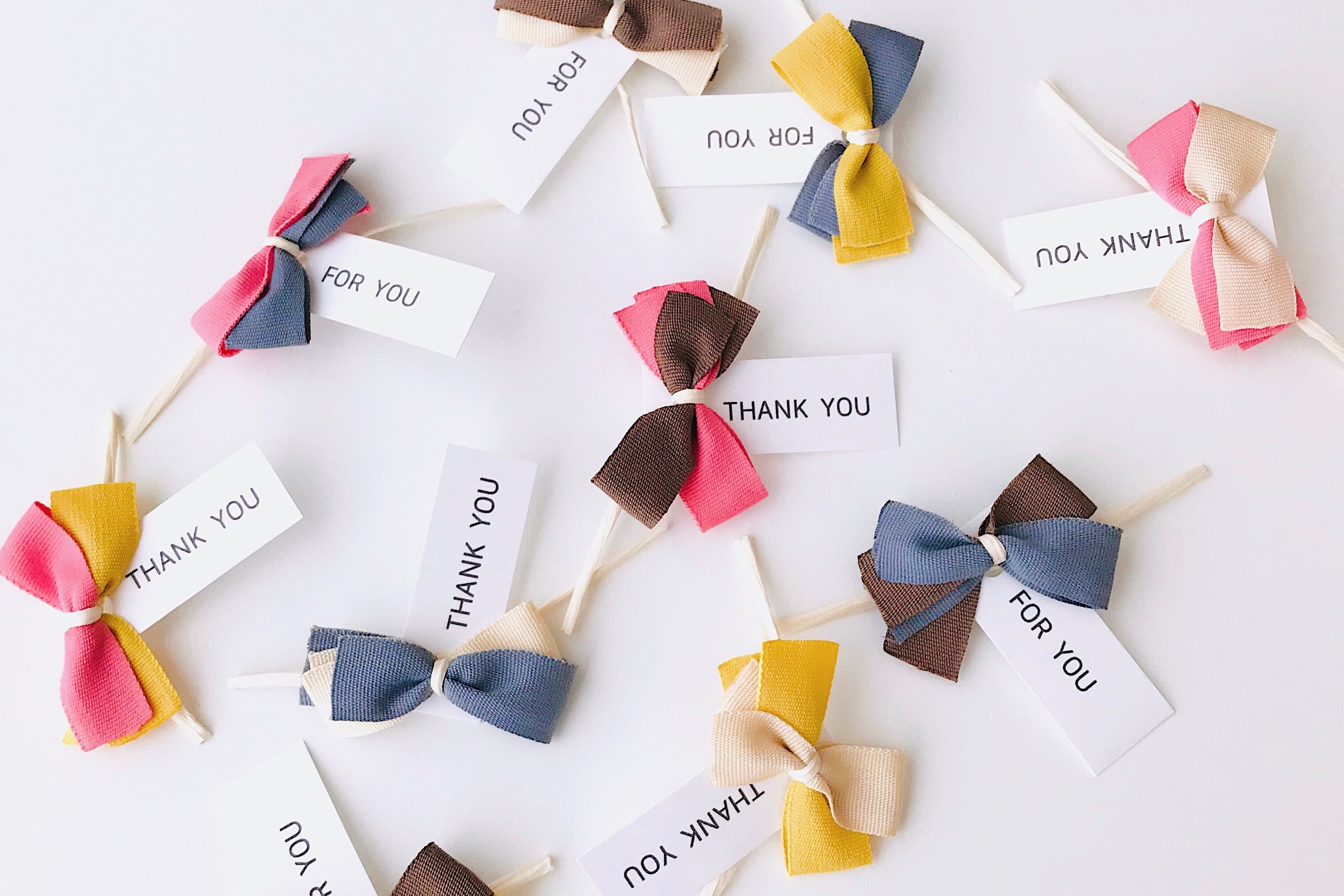 《オリジナルギフトタグ》バイカラーリボンのギフトタグ10個入り！ | キャンディブーケ・ハンドメイドギフトショップ｜NOOOT - ヌート  powered by BASE