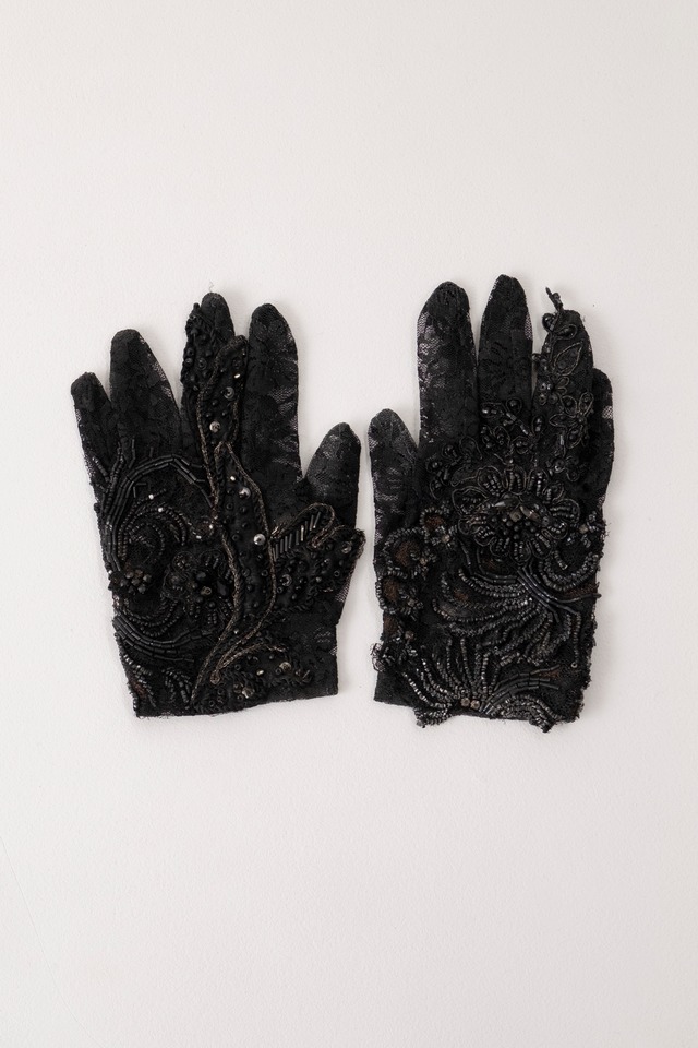 [Limited 5] Upcycled Wedding Gloves (black)