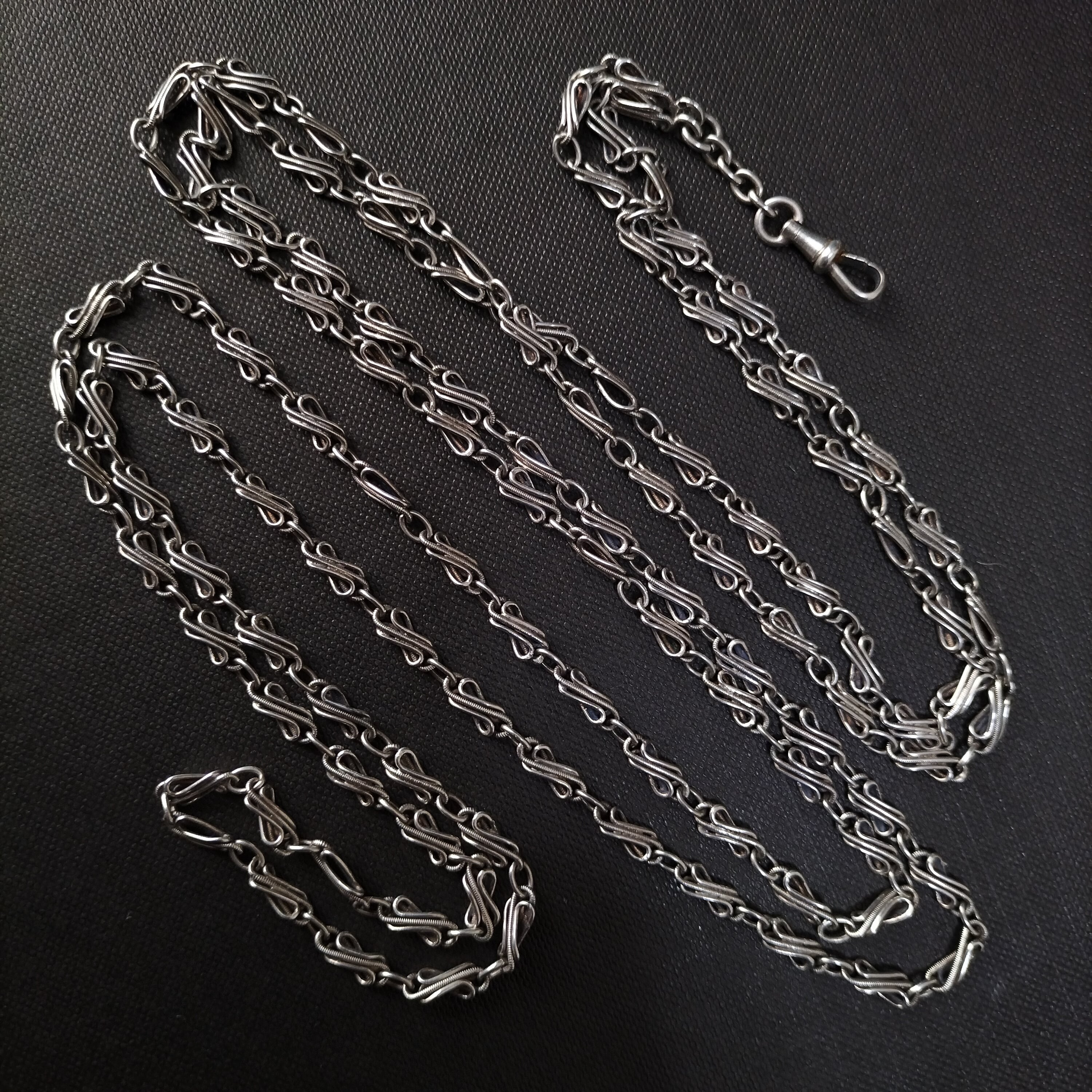 Antique Silver Long Guard Chain
