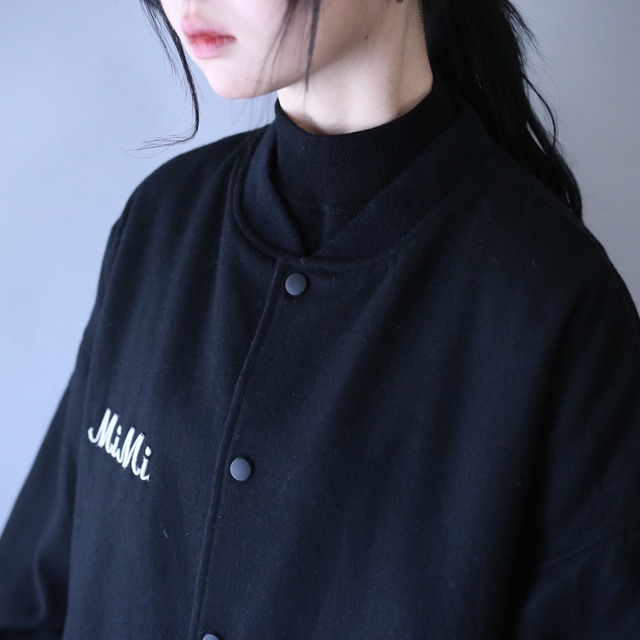 "刺繍×ペンギン"  back design XXL over silhouette black blouson