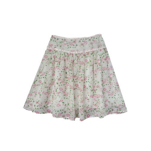 シフォンフラワーリボンスカート ・78568