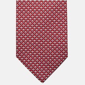 3-Fold Silk Tie, Micro Pattern, Red - JC056665-5
