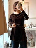 1990’s ~ ITALY LISA ANDRIOLI Velour Long Sleeve Top／M