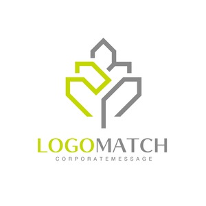 スタイリッシュな枝葉のロゴ