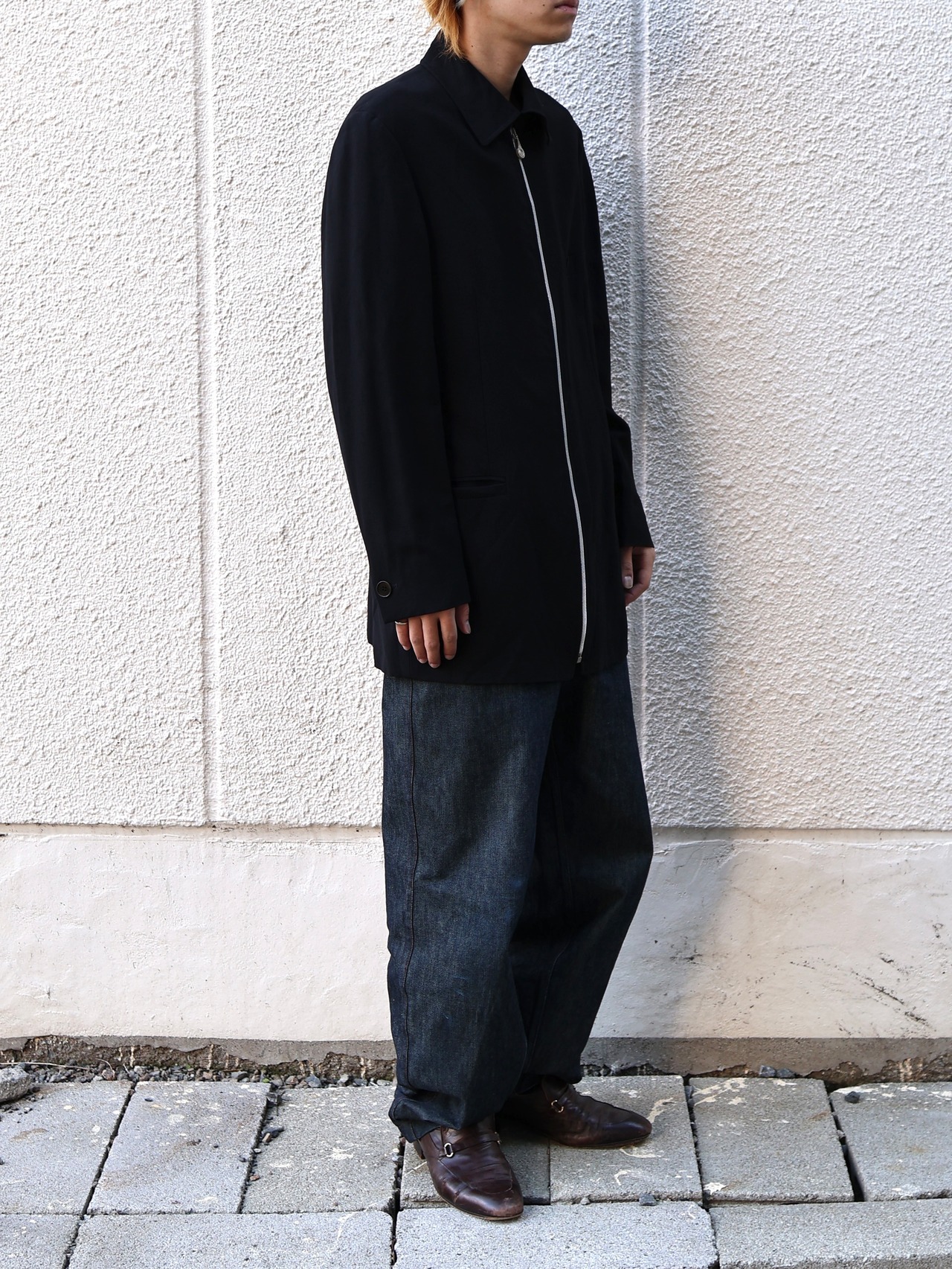 【VERSACE】zip up half coat