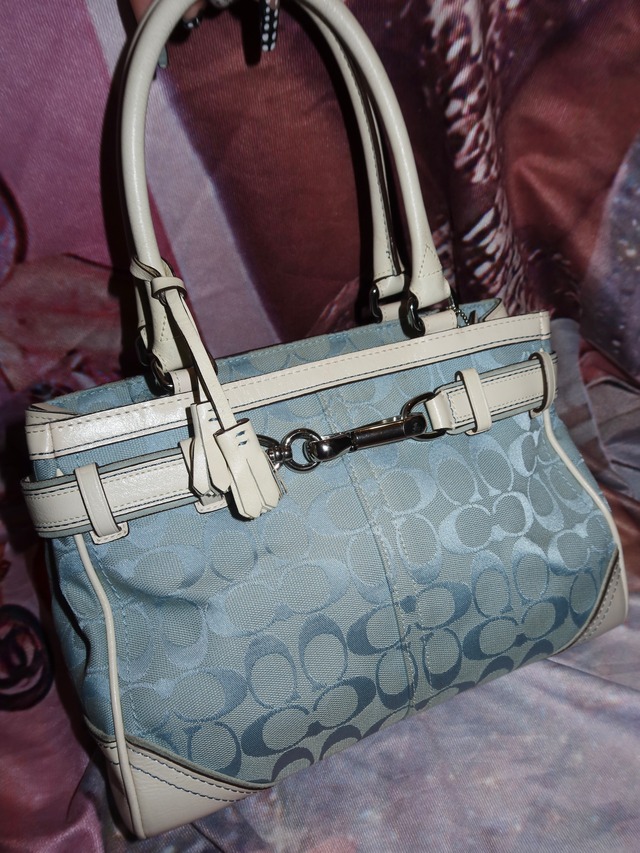 Vintage Coach Signature Sky Blue Bag