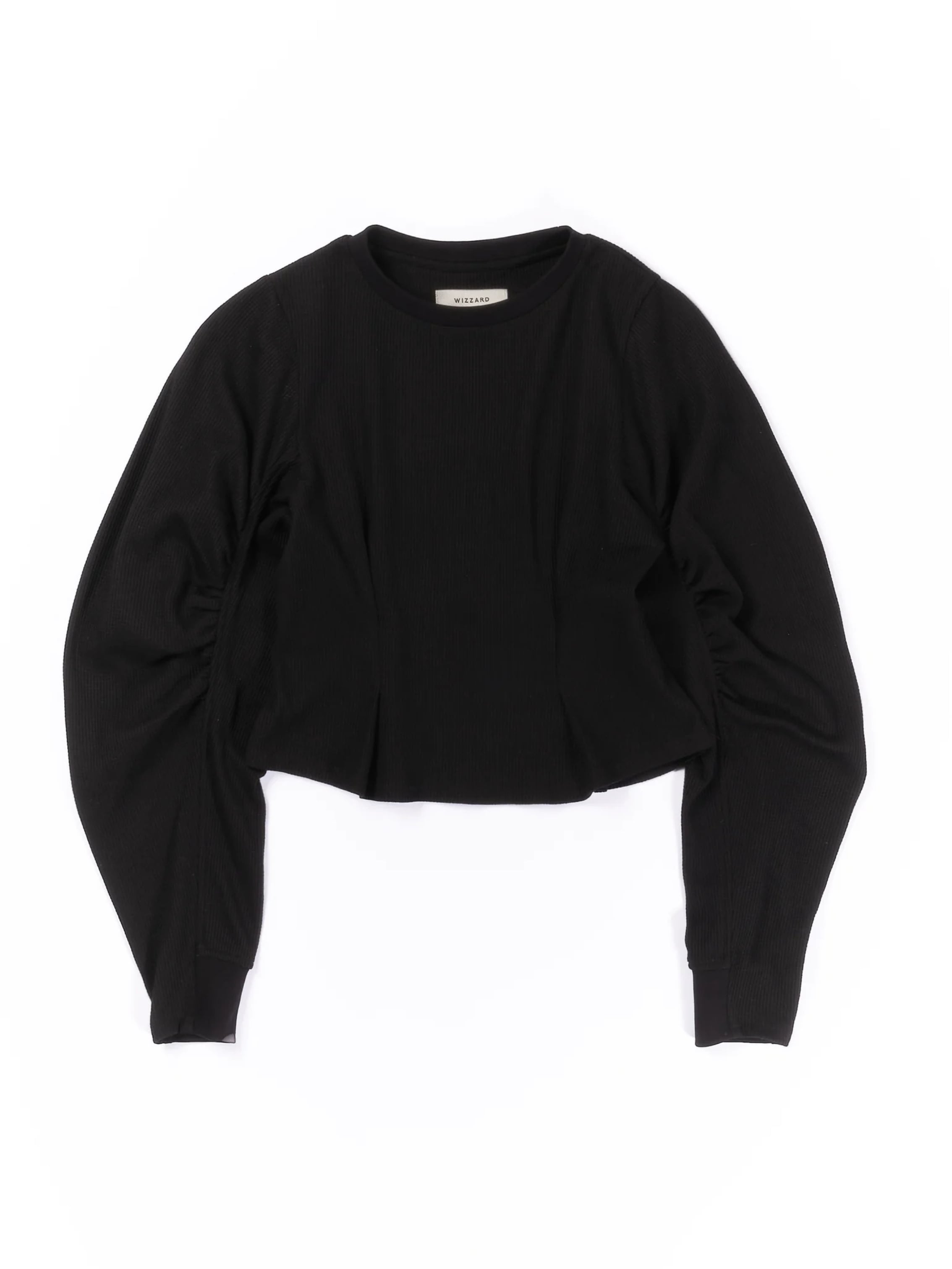 ギャザリング スリーブ サーマル ブラック