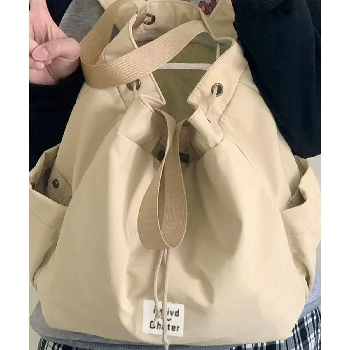 ナイロンバッグ 2way リュック トート 大容量 バッグ レディース 韓国 おしゃれ 大人 カジュアル 巾着トート かわいい 通勤 通学 軽量 A4 大人可愛い 大人女子