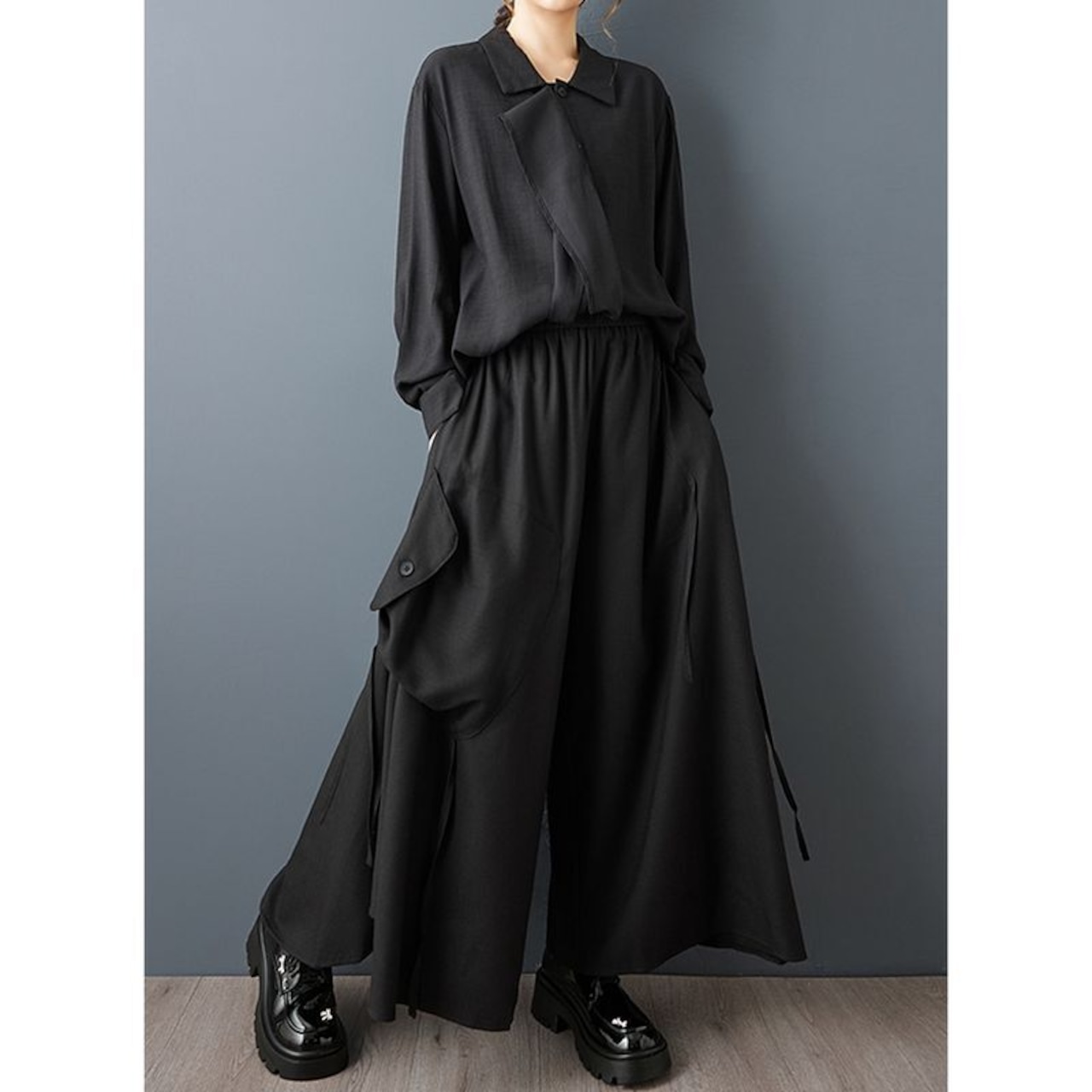 アシメタイ デザイン シャツ 00343