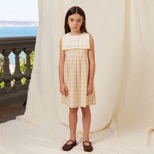 ＜BEBE ORGANIC＞Kids チェック ハンドステッチ ワンピース Giulia dress
