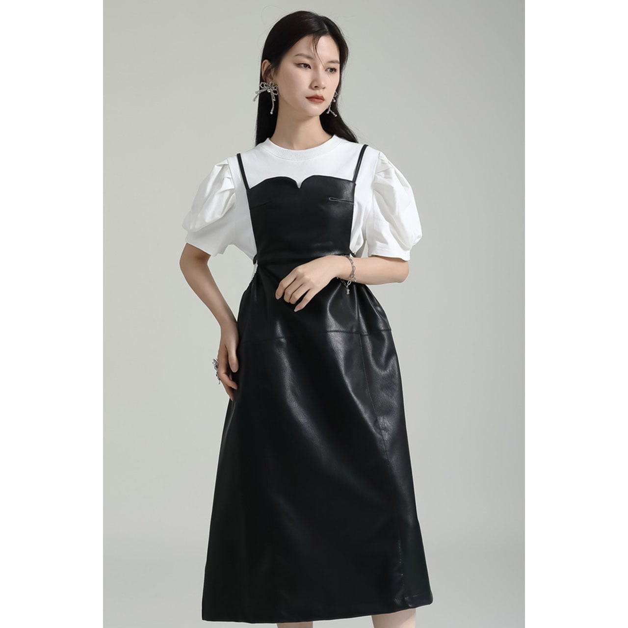 PU Leather Camisole Onepiece