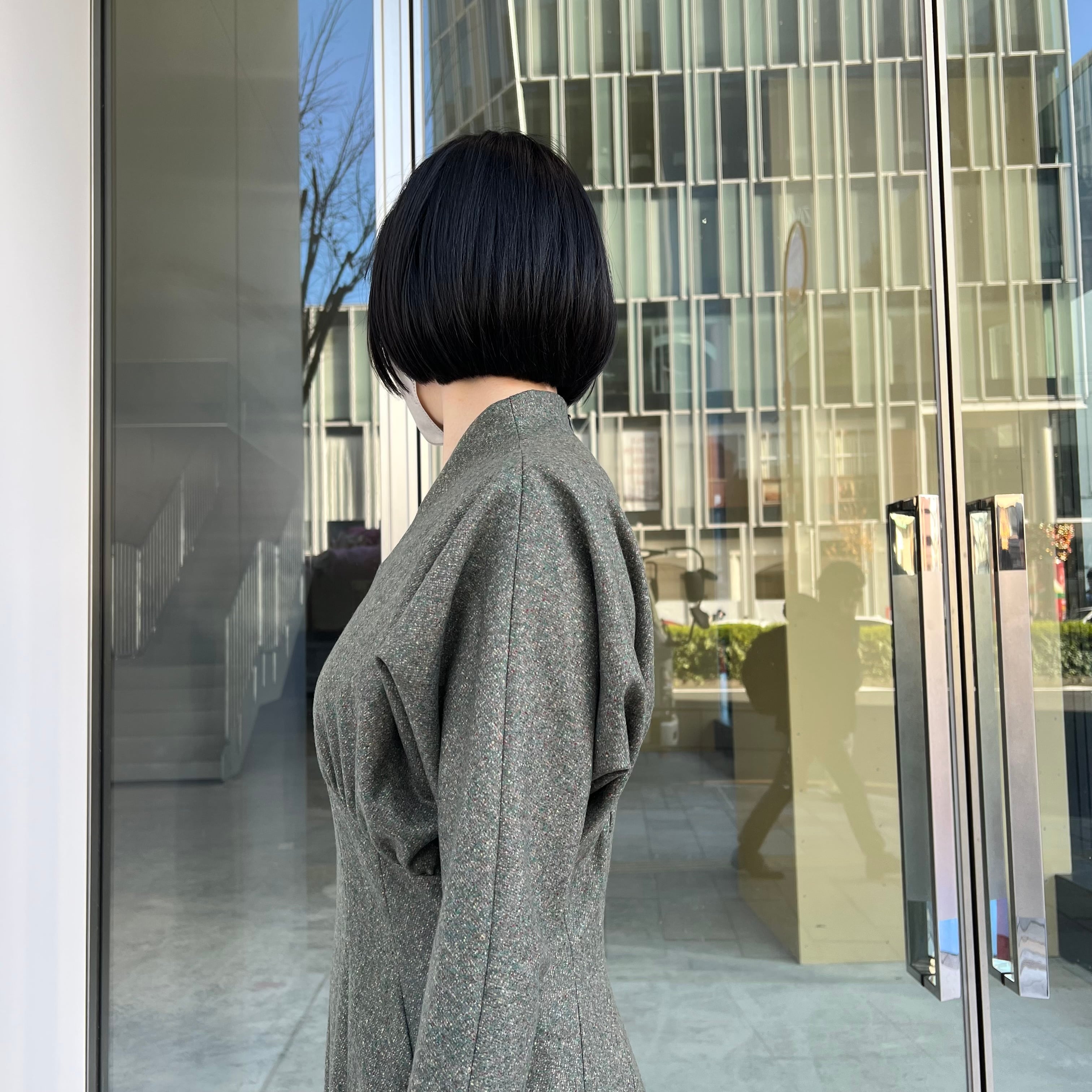 Mame Kurogouchi マメ クロゴウチ 22AW MM22FW-DR052 Melange Flannel Dress ドレス ワンピース 160cm SIZE3【表参道t12】 | ブランド古着brooch powered by BASE
