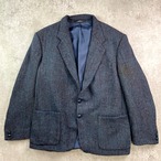 90年代 西ドイツ製 HARRIS TWEED ハリスツイード ヘリンボーン ウールテーラードジャケット メンズXL相当 古着 90s ヴィンテージ VINTAGE 2B 2ボタン ターコイズブルー バーガンディ【テーラードジャケット】/マルチカラー【VS30-1】