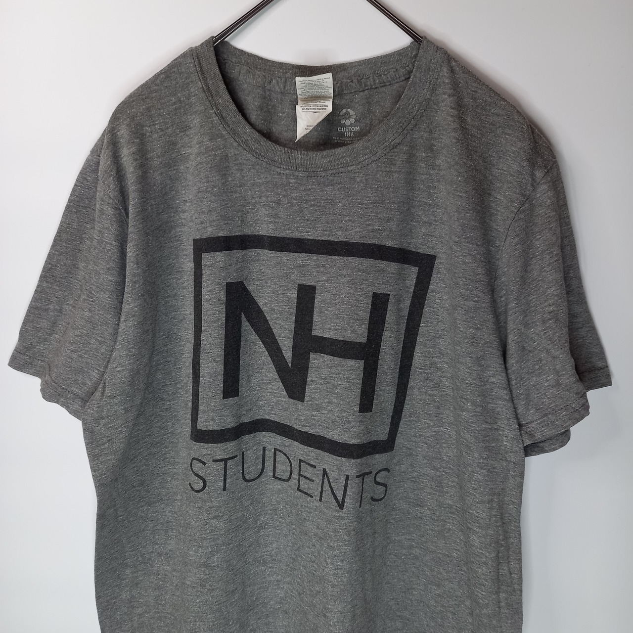 ギルダン　クルーネック　プリントTシャツ　半袖　リングスパン　グレー　M