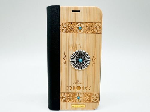 Boho tile/手帳型 wood case