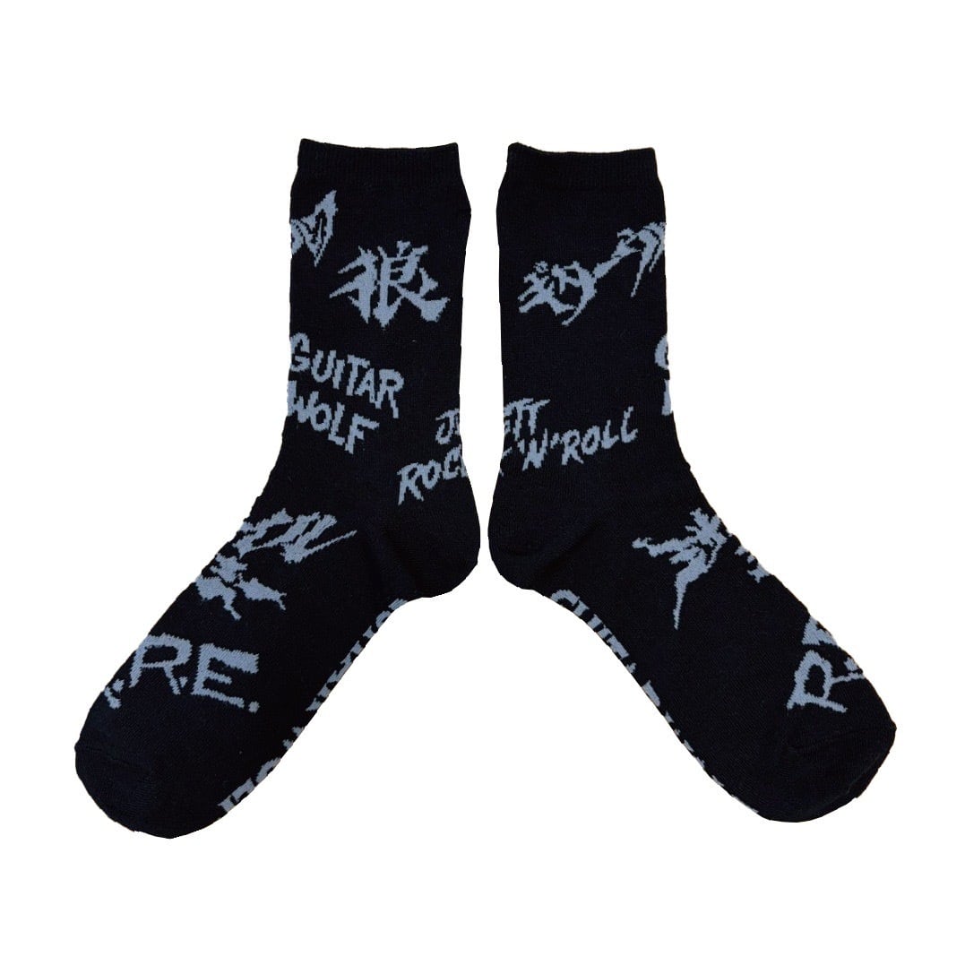 Guitar Wolf (Black) Socks] ギターウルフ（ブラック）ソックス