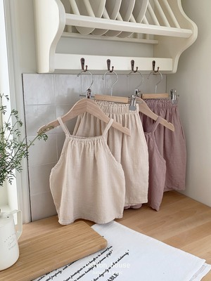 【予約】Shirring camisole set up (R0168)