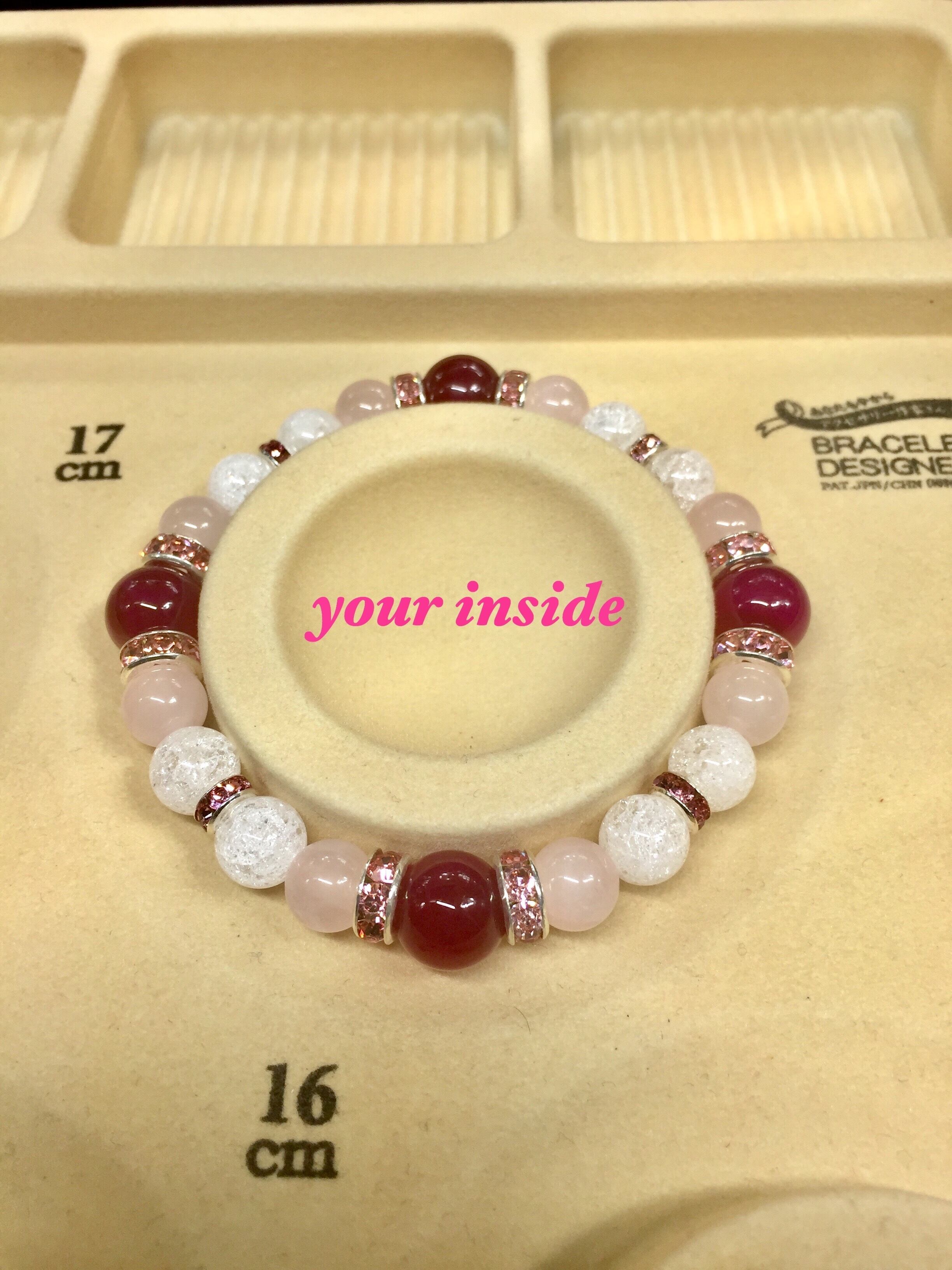 ルビーカラーアゲート デザイン 天然石ブレスレット | ユアインサイド