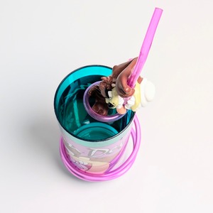 ☆VINTAGE 1997☆【 Looney Tunes ( ルーニーテューンズ )】 タズマニアンデビル / TAZ / タズストロー付きプラスチックコップ / パープル〚アメリカン雑貨 アメトイ〛