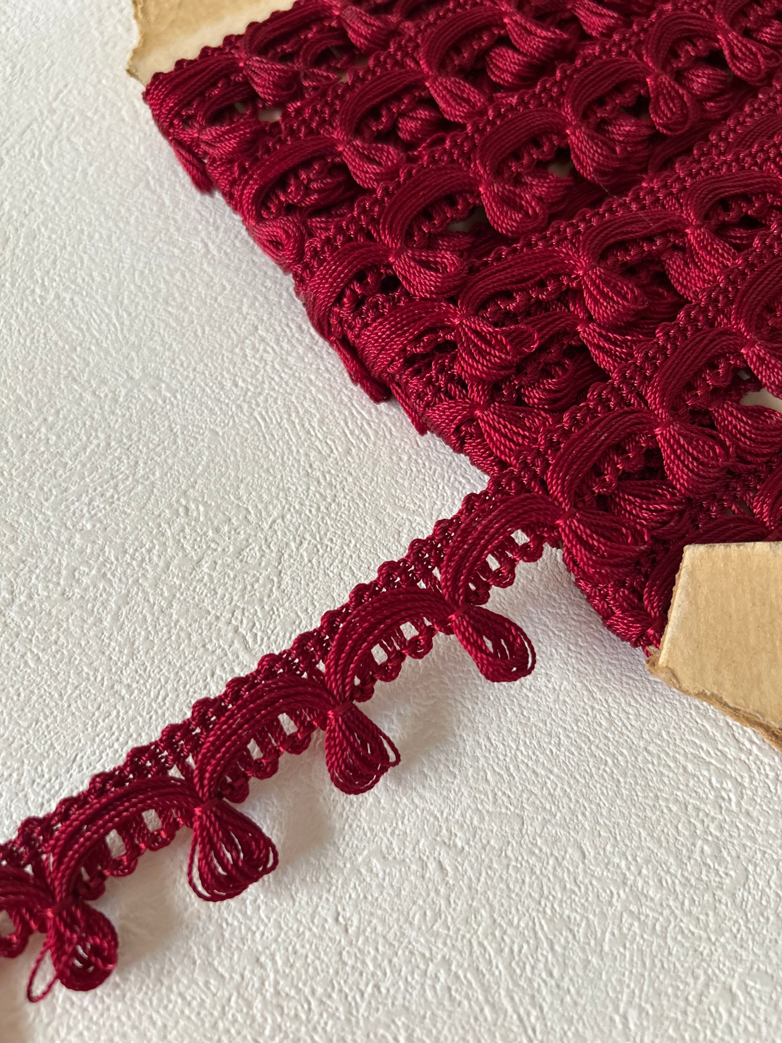 フランスVintage トリム レッド 25mm カルトナージュ デコレーション材 ヴィンテージトリム