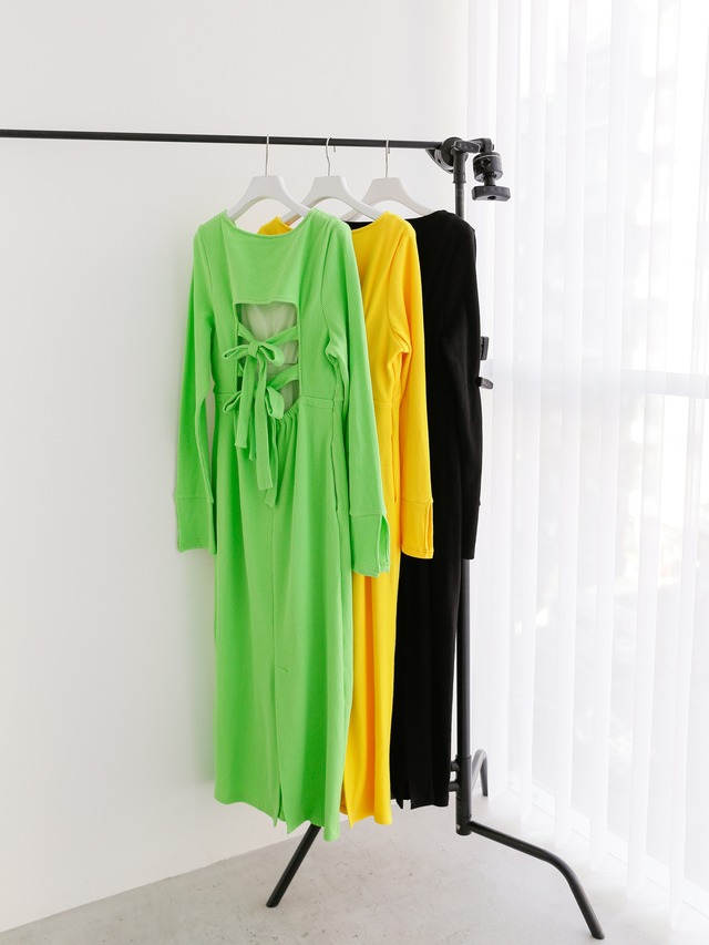 cup-in back ribbon onepiece（lettuce）