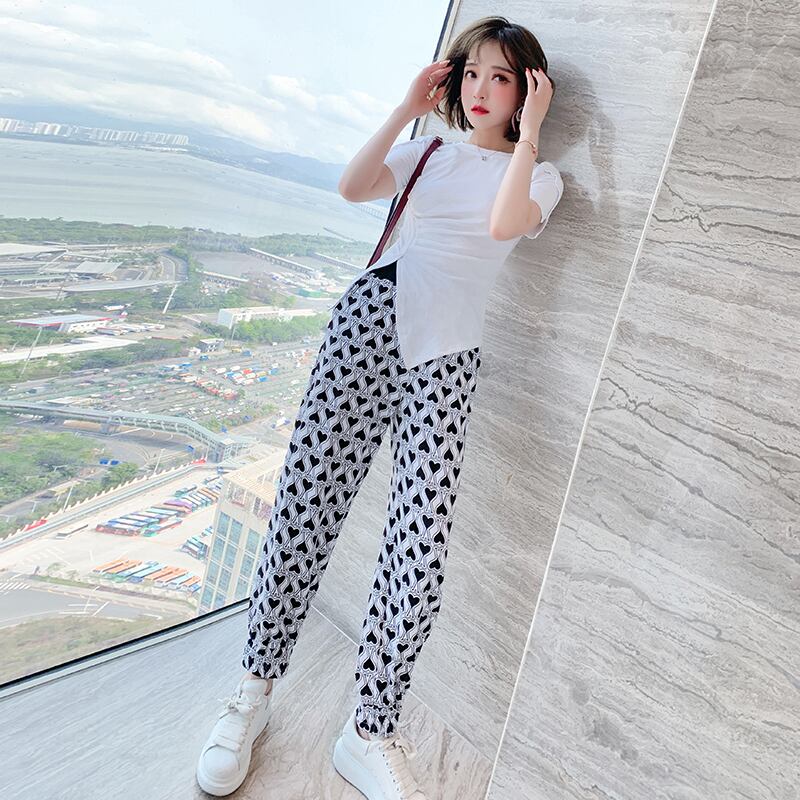 Tシャツ ハイウェストウェストパンツ スプリングサマー コルセット 春物 夏物 MIUCO76155908437