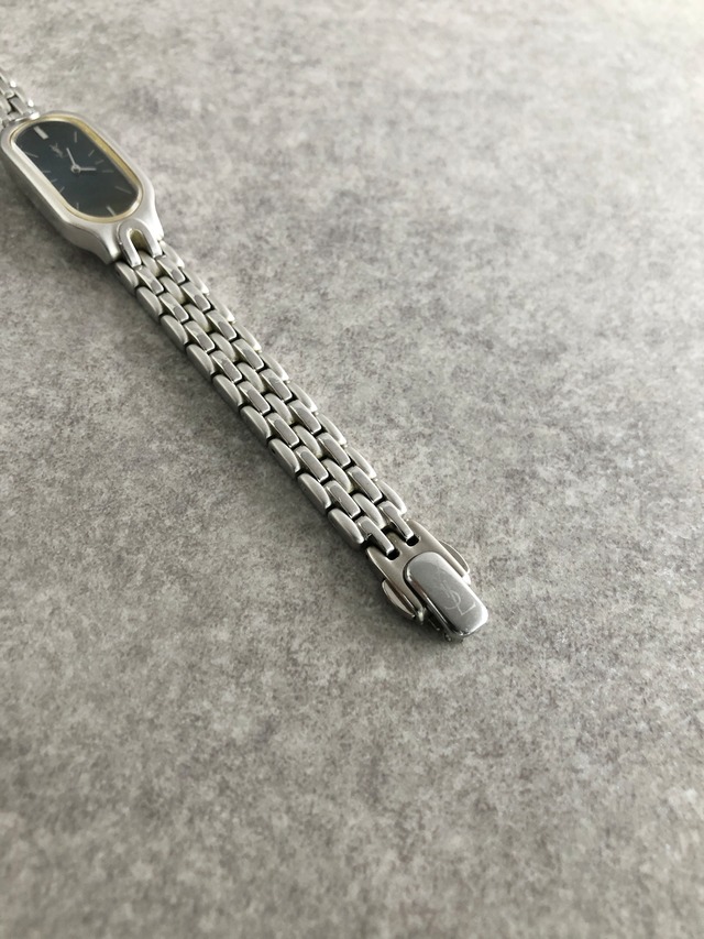 Yves Saint Laurent イヴ・サンローラン 腕時計 シルバー ブルー YSL ステンレススチール 5421-H08118 クウォーツ vintage ヴィンテージ オールド wiaeny