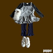 韓国子供服 / PEPPER / 26Autumn / ホチュ リブT / 秋服 *XS~XL *
