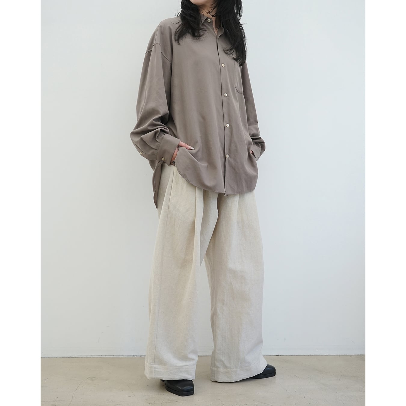 Blanc YM] (ブランワイエム) BL-26S-SOWS Soft Oxford Wide Shirts