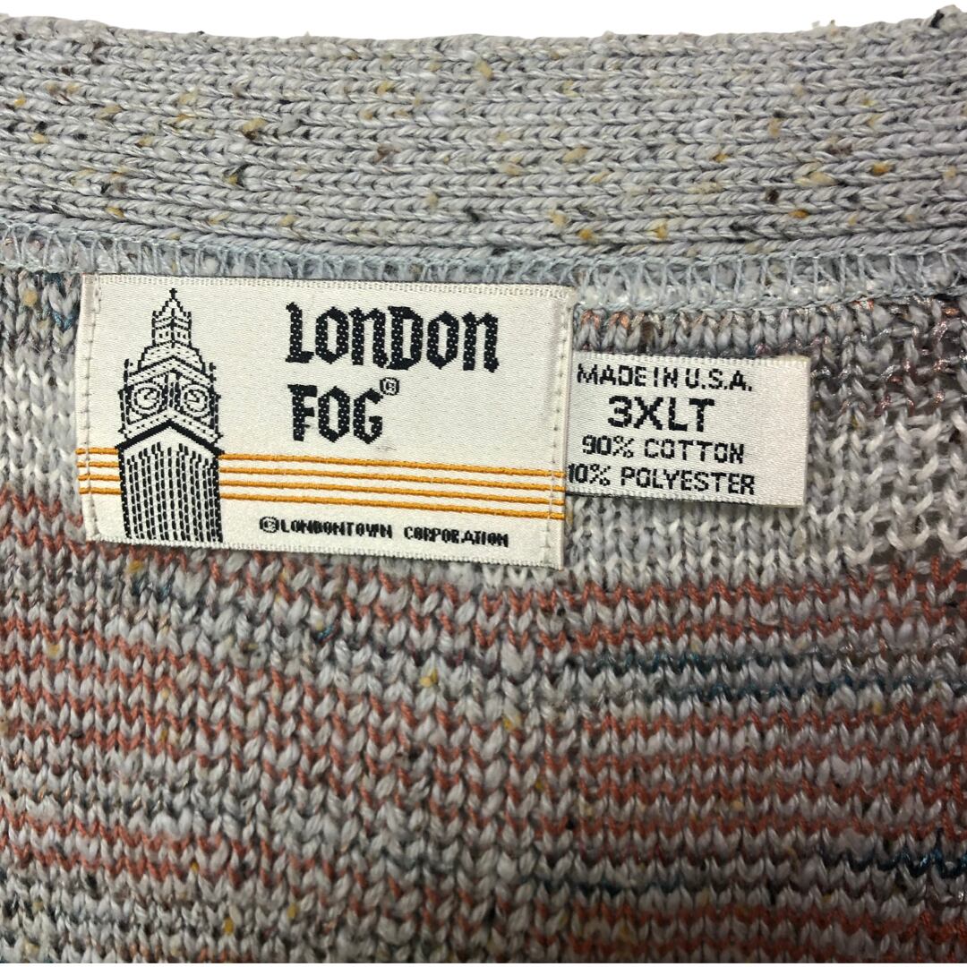 LONDON FOG 総柄カーディガン コットンニット USA製 | 古着屋ichiro