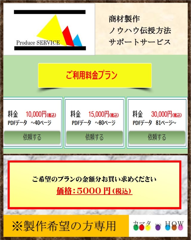 商材を製作し販売を希望するお客様専用