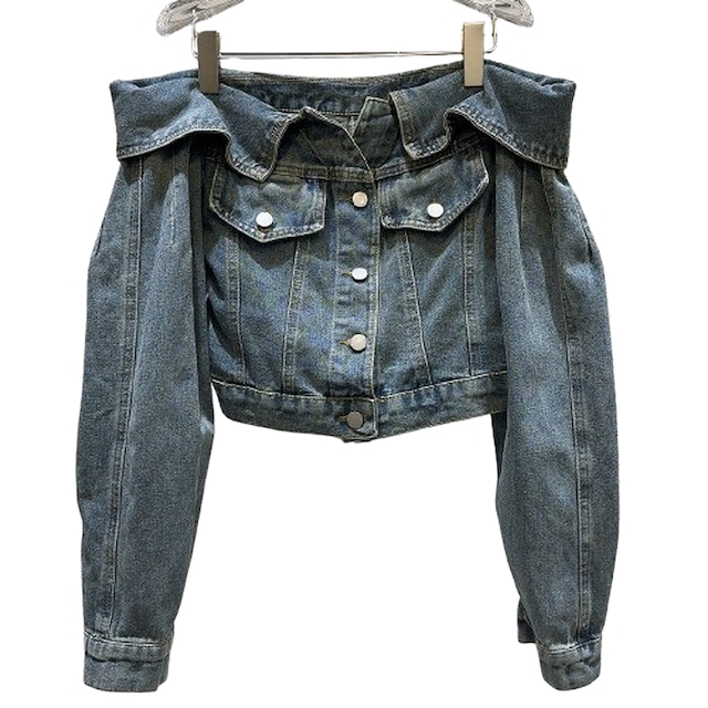 Off shoulder denim jacket 1320
