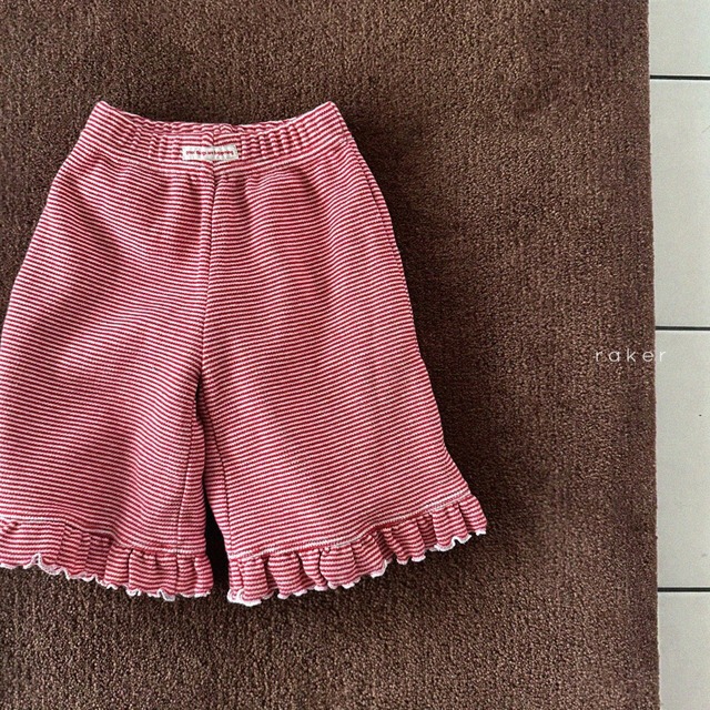 RAKER［取寄］(red stripe) cozy frill 7分丈 pants 26autumn