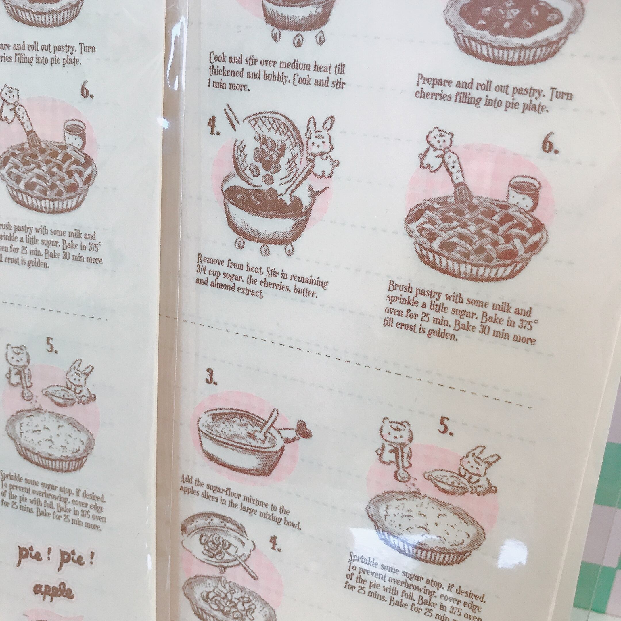 All American Pie Recipe Letter set パイレシピレターセット