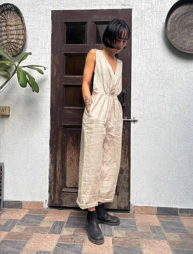 Yarn Dyed Linen Jumpsuit