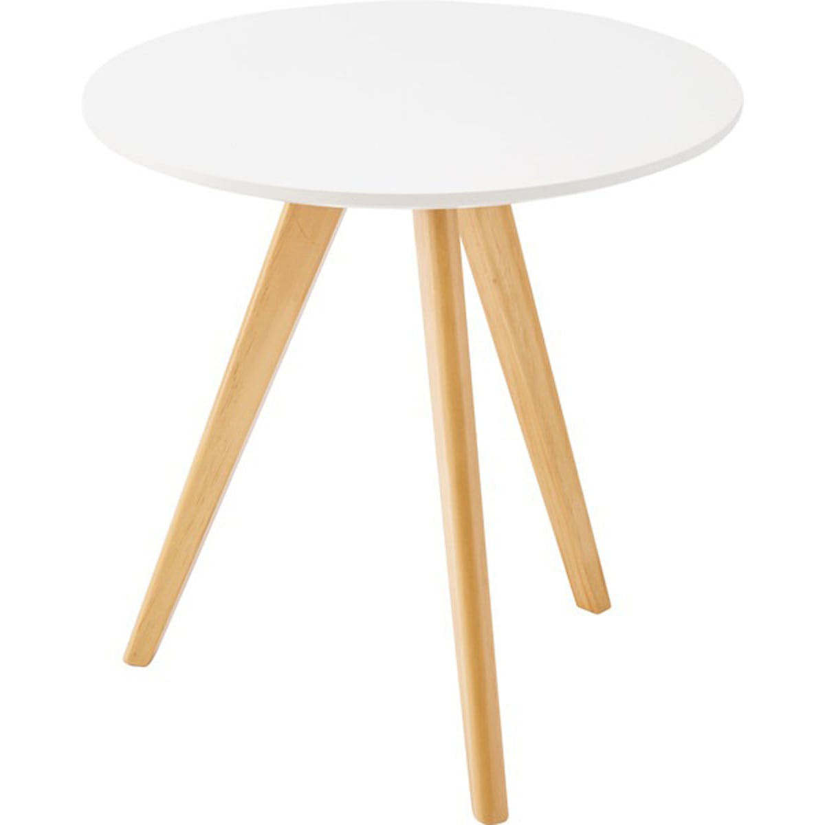 ラウンドサイドテーブル TAP-005WH サイドテーブル おしゃれ 丸型 丸い 円形 木製 天然木 ウッド コンパクト ミニ 小さい 小さめ ベッド ソファ シンプル 韓国インテリア ホワイト ナチュラル
