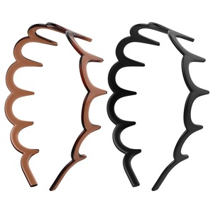 【特価処分】KISARG カチューシャ ヘアバンド ヘアカチューシャ メンズ レディース兼用 ズレない 痛くない コーム付き 髪留め 洗顔 入浴用 強力 しっかりとまる プラスチック 太め ２セット ブラックとスカーレッド