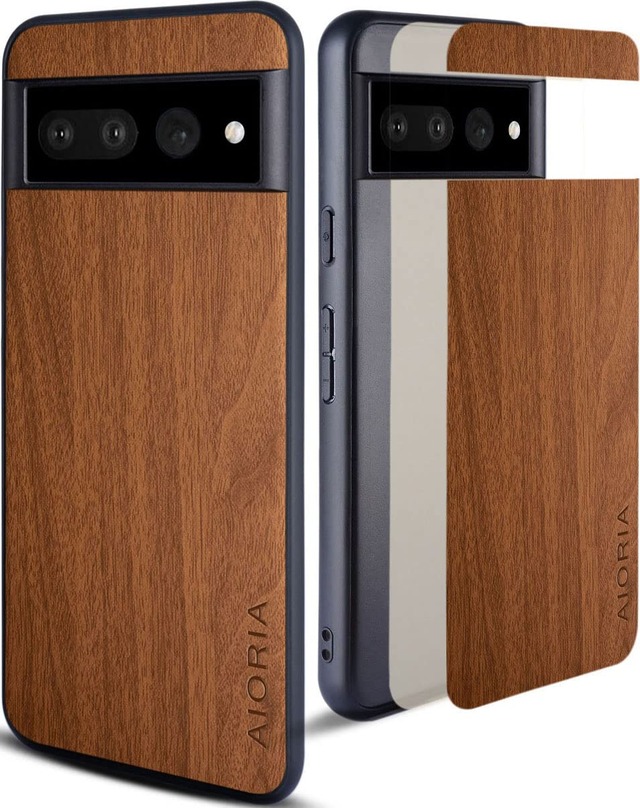 Aioria 互換性ありfor Google Pixel 7 Pro 5G ケース ウッドパターン スタイリッシュで丈夫な携帯電話ケース あふれる 木目柄 保護 (Yellow)