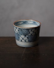 猪口　古伊万里　市松文　B　/　江戸後期