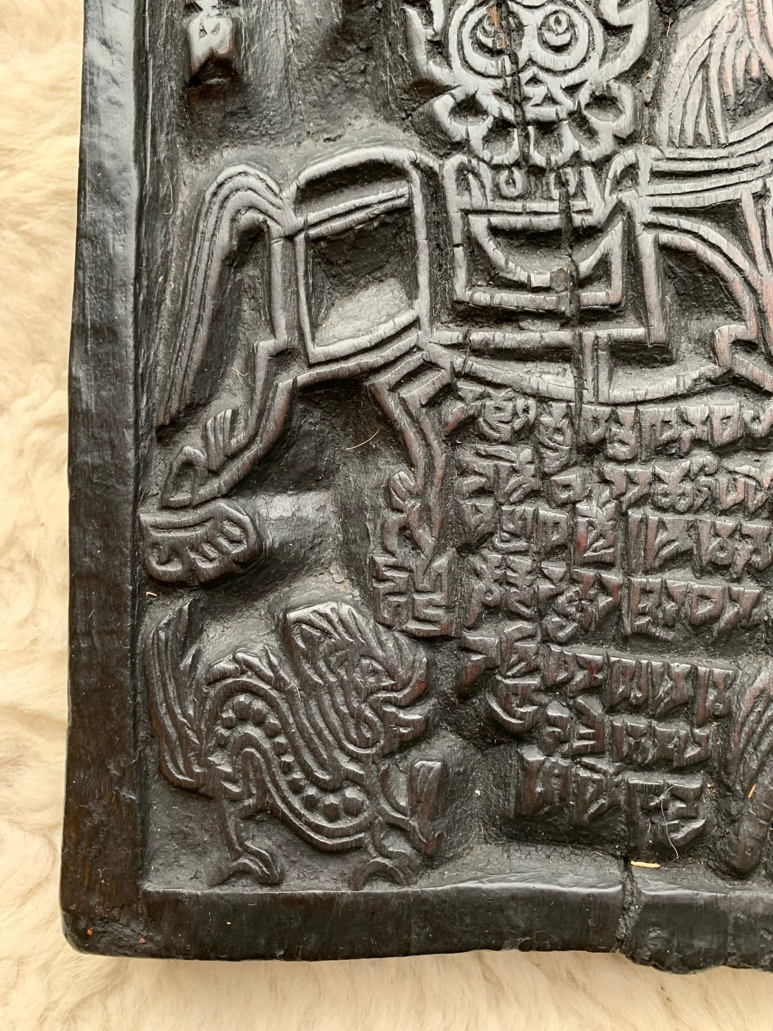 古いチベット版木 ルンタと四獣 大判 | 旅する骨董屋 喜八 KIHACHI.ANTIQUE