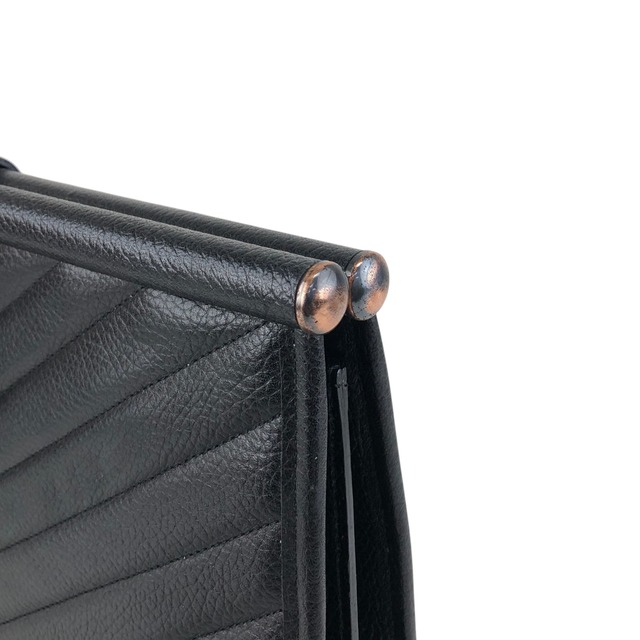 Yves Saint Laurent イヴ・サンローラン クラッチバッグ ブラック YSLロゴ バイアステッチ レザー vintage ヴィンテージ オールド hiam4r