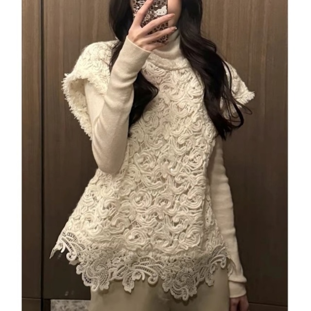 レース エンブロイダリー ベスト 239487