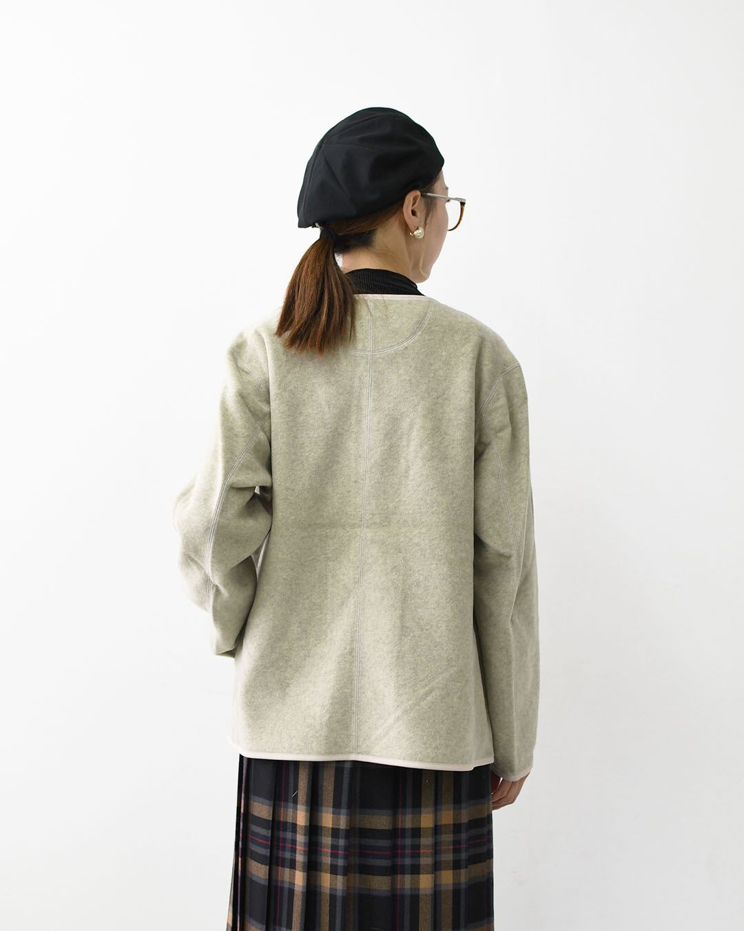 DANTON [ダントン] W FLEECE COLLARLESS JACKET [JD-8911] フリース