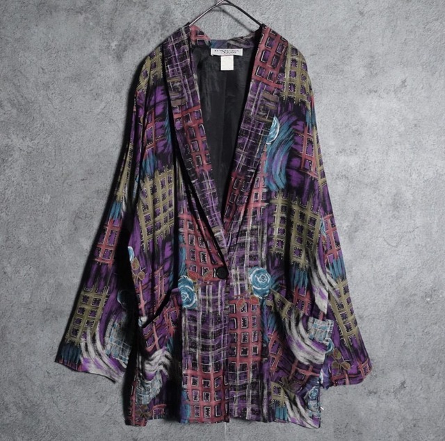 Floral pattern rayon design easy tailored jacket