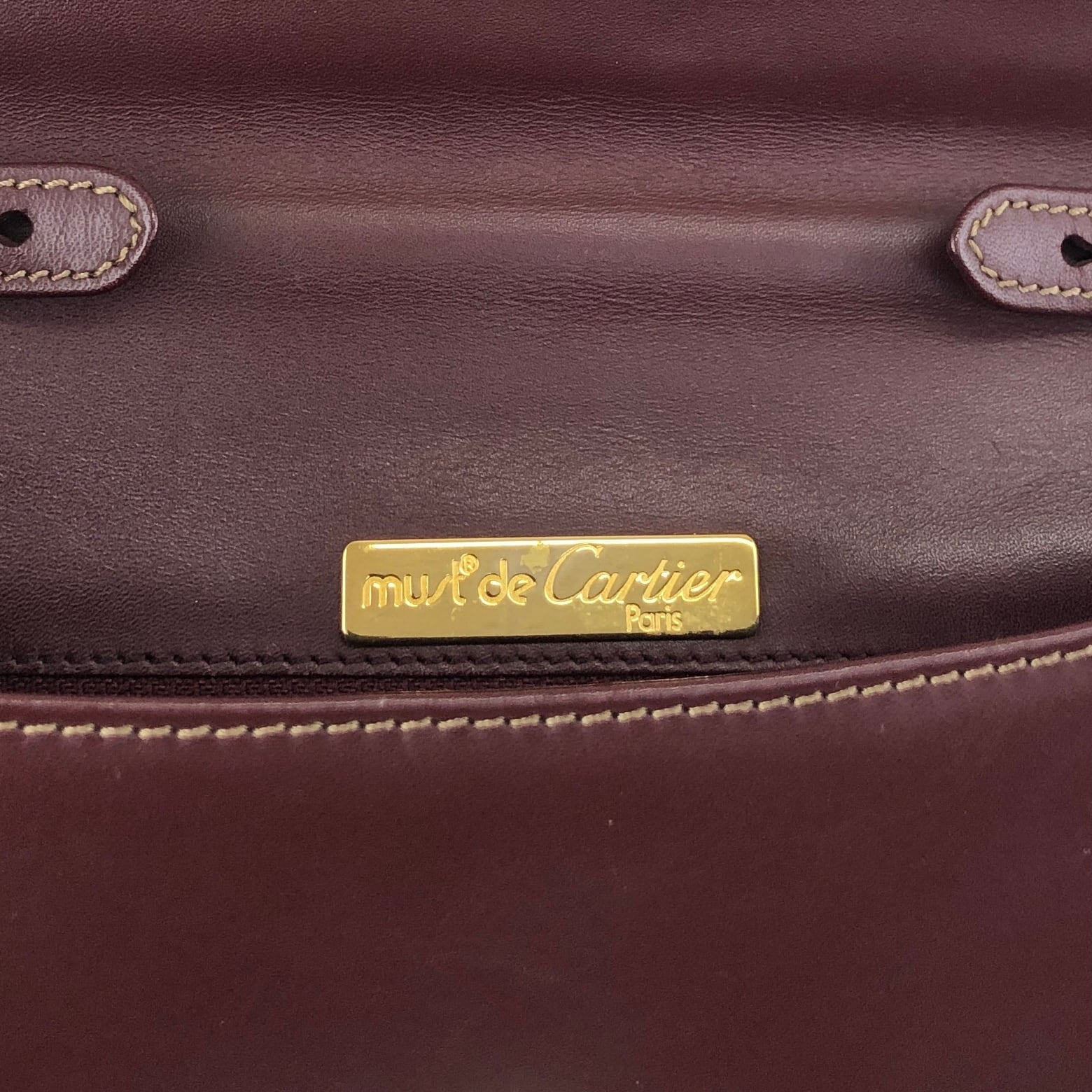 Cartier カルティエ マストライン ショルダーバッグ ボルドー レザー