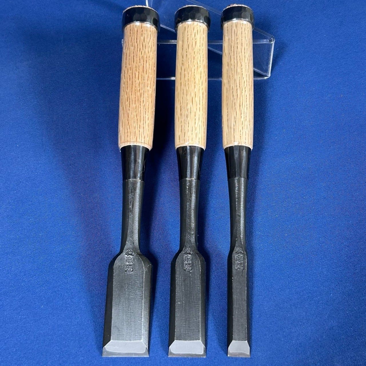 完売>田齋明夫作 / 追入鑿/奴鑿 3本組鑿 〈4分5厘(13mm)・7分(21mm)・9