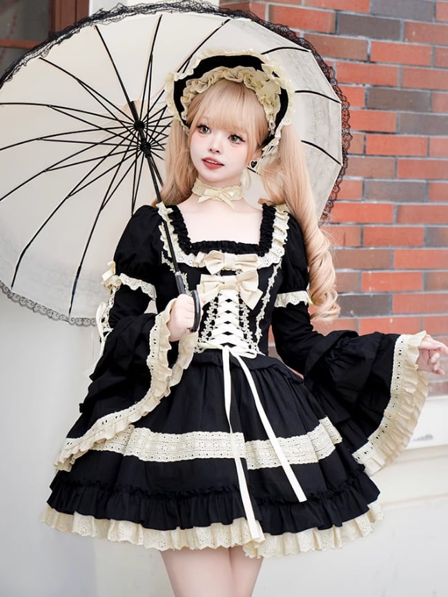 ゴスロリ・ロリータドレス フリル付きロリィタドレス LT66 【楽天市場